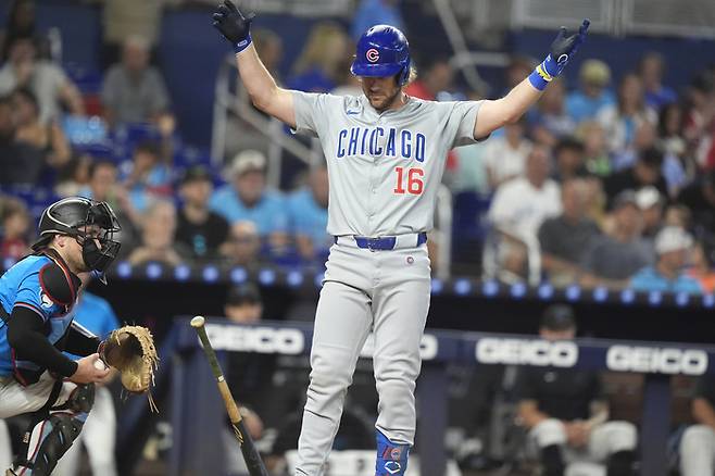 2024시즌 시카고 컵스에서 뛴 패트릭 위즈덤. 2025시즌 KIA와 계약했다는 현지 소식이 나왔다. 사진 | 마이애미=AP연합뉴스