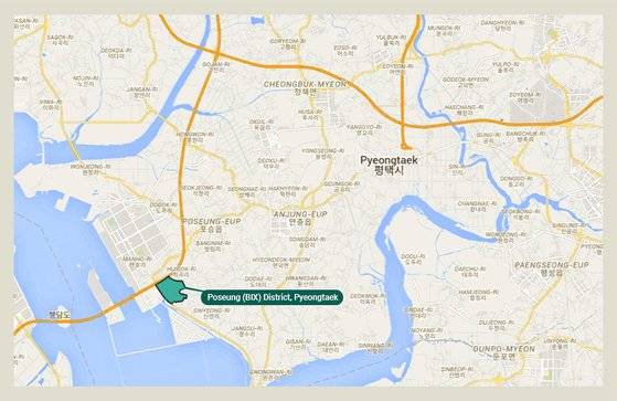 경기 평택시 경기경제자유구역 포승지구. 포승지구를 조성하는 데엔 지난 2008~2022년까지 총 사업비 7702억원이 투입됐다. 사진 경기경제자유구역청