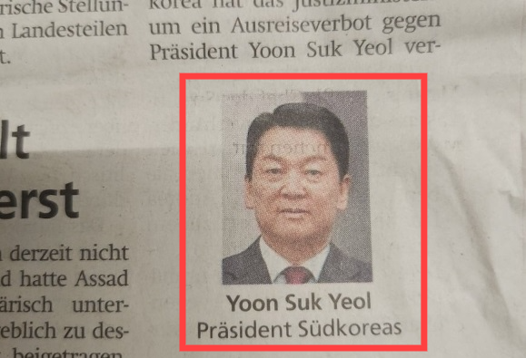 독일 언론이 안철수 사진을 넣고 사진 설명에 윤석열 한국 대통령이라고 소개하는 실수를 저질렀다. [사진출처 = 엑스]