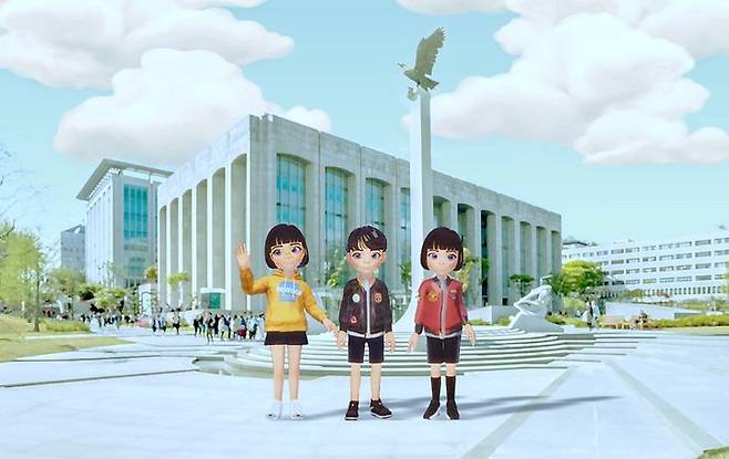 [서울=뉴시스] LG유플러스는 연세대 전용 메타버스 캠퍼스 버추얼 캠퍼스가 오는 9월 LG유플러스 대학 특화 메타버스 플랫폼 '유버스'로 오픈한다고 19일 밝혔다. 사진은 연세대 버추얼 캠퍼스 샘플 이미지 (사진=LG유플러스 제공) *재판매 및 DB 금지