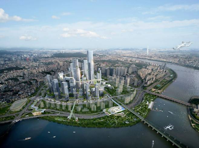 한강에서 바라본 용산국제업무지구 전경(사진=서울시)