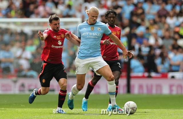 맨체스터 유나이티드와 맨시티의 경기모습./게티이미지코리아