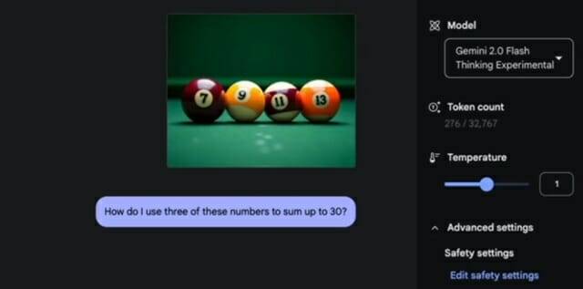 구글의 최신 추론 모델이 당구공에 쓰여진 숫자를 이해하고 이미지를 뒤집어 해결하는 모습을 보였다(이미지=구글)