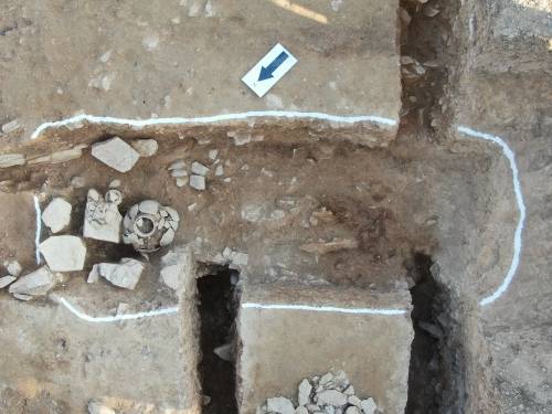 마한유적 발굴 5호분 1호 목관묘. 군산시 제공