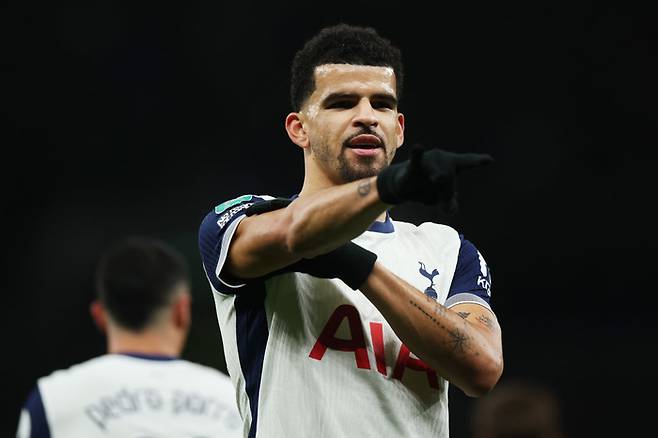 전반 15분 토트넘 도미닉 솔란키가 선제골을 터트렸다. Getty Images