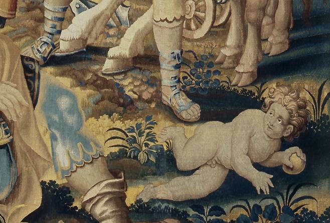 작자미상, 광기를 연기하는 오디세우스(일부 확대), 17세기경, 249.5x198.5cm, 프투이 오르모즈 박물관