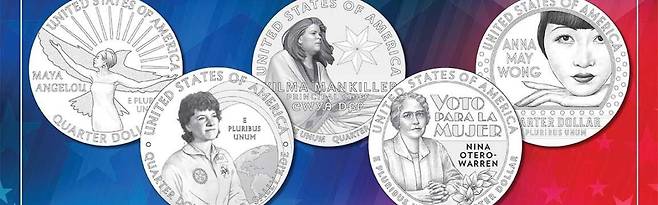 아메리칸 위민 쿼터스 프로그램에 따라 얼굴이 25센트에 등장하게 된 여성들./미 연방 조폐국(US Mint)