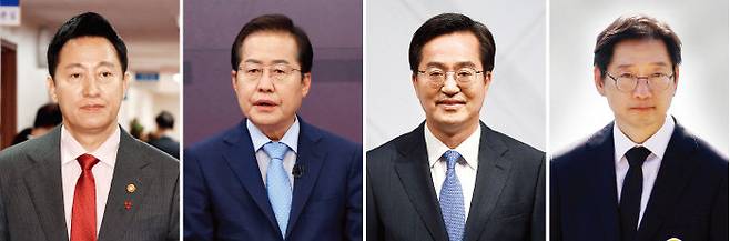 차기 대선 주자로 꼽히는 오세훈 서울시장, 홍준표 대구시장,  김동연 경기도지사, 김경수 전 경남도지사(왼쪽부터). [동아DB]
