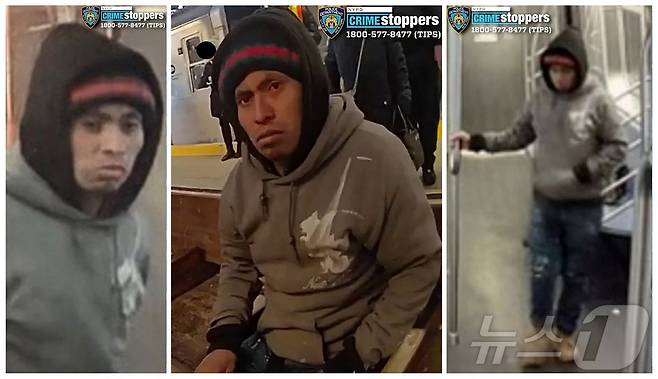 뉴욕경찰국(NYPD)이 지하철 차량 내에서 한 남성이 여성에게 불을 붙여 살해한 사건과 관련해 용의자를 체포했다. 24.12.22 ⓒ 로이터=뉴스1 ⓒ News1 김예슬 기자