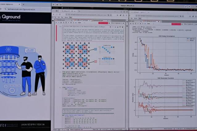 양자컴퓨팅 에뮬레이터 '큐플레이어(QPlayer)'의 구동 화면.(사진=ETRI)