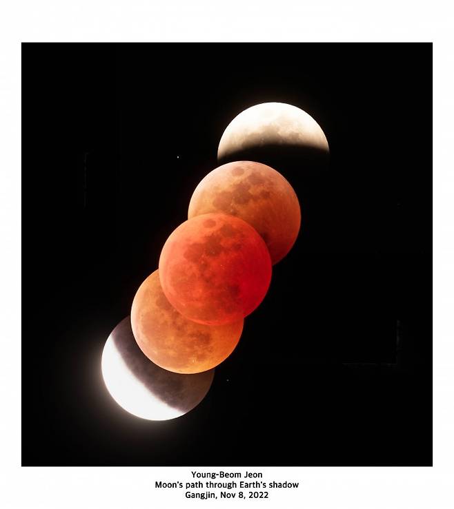 2022년 11월 8일 전영범 천문연 책임연구원이 촬영한 개기월식. 천문연 제공