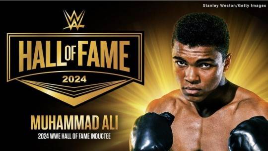 WWE 명예의 전당에 입회하는 무하마드 알리[WWE 홈페이지 캡처]