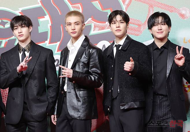 '2024 SBS 가요대전' 레드카펫 행사에 참석한 스트레이 키즈. 24.12.25. ⓒ이혜영 기자 lhy@hankooki.com