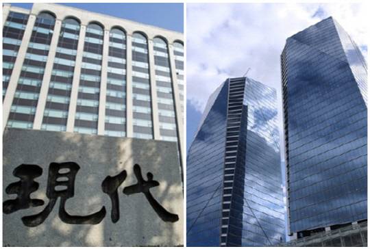 현대건설(왼쪽) 사옥 전경과 포스코이앤씨 사옥 전경. [현대건설·포스코이앤씨 제공]