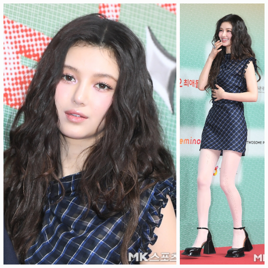 뉴진스(NewJeans)의 멤버 다니엘이 ‘2024 SBS 가요대전’ 레드카펫에서 세련된 스타일링과 독보적인 아우라로 화제를 모았다.사진=천정환 기자