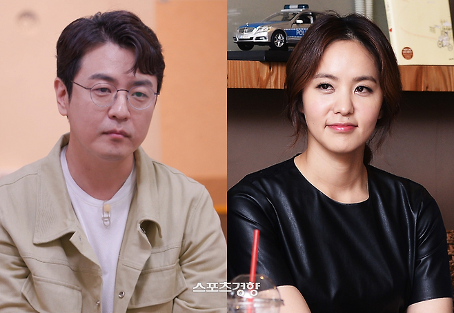 방송인 최동석(왼쪽)과 박지윤. 사진 스포츠경향DB
