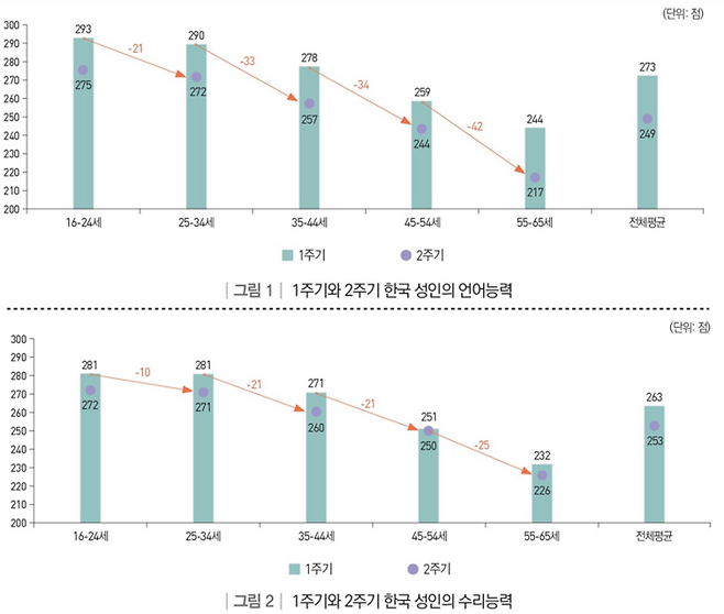 한국 성인의 언어 및 수리 능력