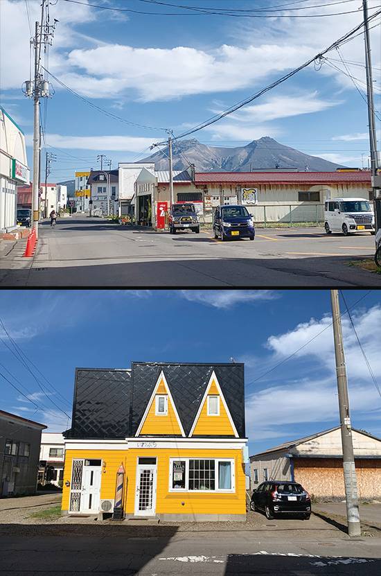 고마가타케산 주변에 자리한 미유키 마을은 인적이 드문 한적한 풍경이다.