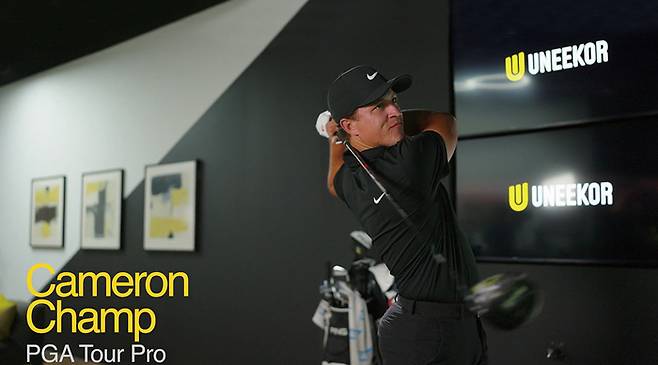 PGA투어 프로 카메론 챔프가 유니코를 사용하는 모습.