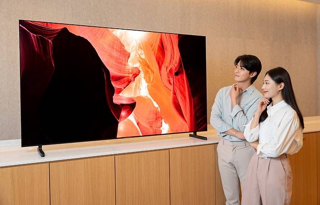 삼성디스플레이의 2025년형 TV용 QD OLED 패널. 삼성디스플레이 제공