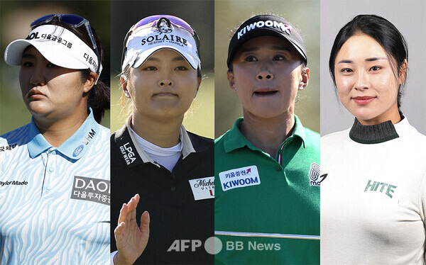 2024시즌 미국여자프로골프(LPGA) 투어에서 활약할 유해란, 고진영, 양희영, 윤이나 프로. 사진제공=ⓒAFPBBNews = News1