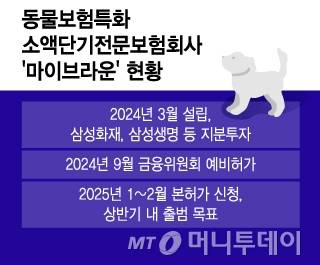 동물보험특화 소액단기전문보험회사 '마이브라운' 현황/그래픽=윤선정