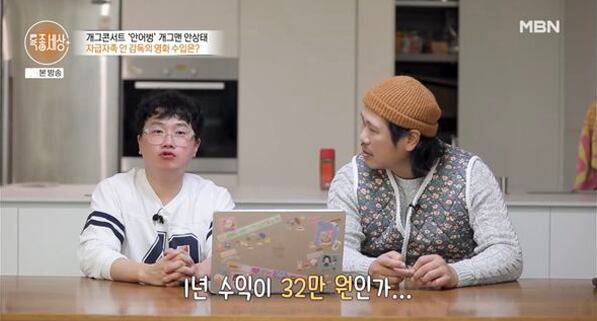 개그맨 안상태가 영화 제작으로 얻은 1년 수익이 32만원이라고 말했다. /MBN