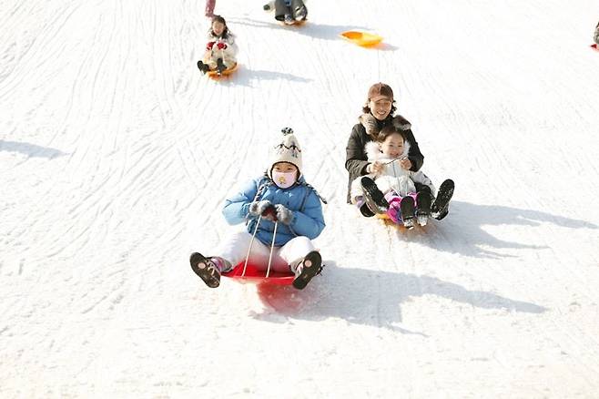 한라산 천연 눈썰매장