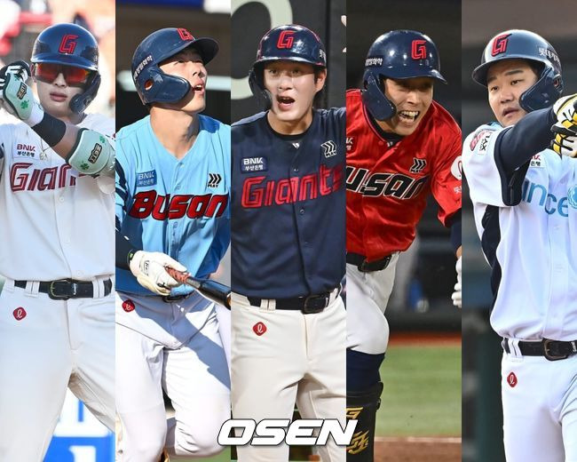윤동희-고승민-나승엽-황성빈-손호영 /OSEN DB