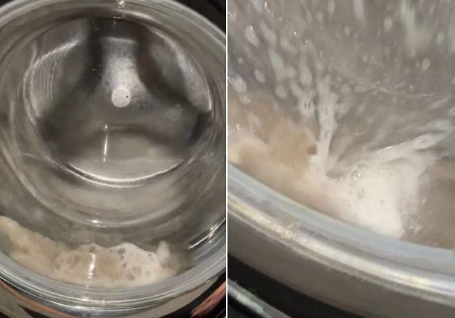 틱톡에서 세탁기 청소 후 나온 구정물 영상이 화제다./사진=틱톡 채널 ‘thatcleanhome’ 캡처