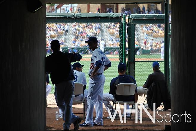 (다저스 스프링캠프 주경기장 불펜에서 바라본 시선)