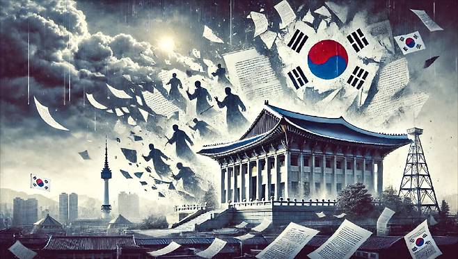 2025년 을사년 대한민국을 주제로 챗GPT가 그려낸 이미지.