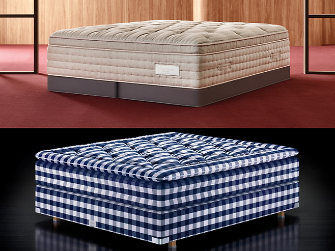 시몬스 뷰티레스트 블랙(위)과 해스텐스 제품 사진 [각사 홈페이지]