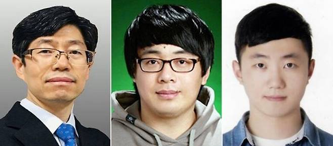 전기변색소자의 열화 극복 기술을 개발한 전북대 이기태 교수(신소재공학부) 연구팀. 왼쪽부터 이기태 교수, 박윤태 박사, 박운용 연구원. 전북대 제공