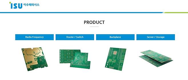 이수페타시스의 제품들. /홈페이지 캡처