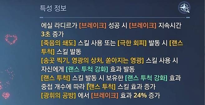 ▲ 다만 핵심이라 할 수 있는 랜스 투척 강화 및 발사 매커니즘을 통해 본 능력을 발휘한다