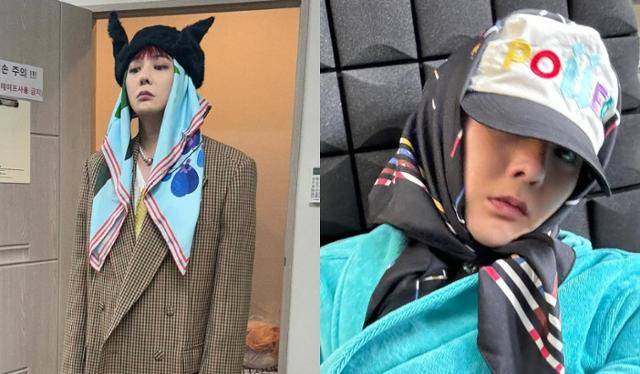 최근 스카프를 활용한 스타일링을 자주 선보여 온 지드래곤. 팔로팔로미 SNS 캡처