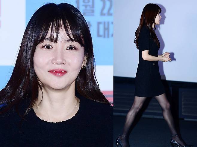 황우슬혜가 블랙 미니드레스로 완성한 세련미를 뽐냈다.사진=김영구 기자