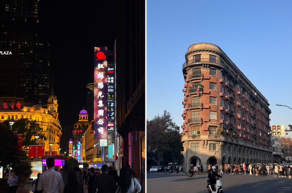 중국 상하이 난징동루는 와이탄과 이어지는 상하이의 관광명소로 1.6㎞가 넘는 여행자 거리이다(왼쪽). 프랑스 조계지에 있는 우캉맨션은 상하이 최초의 외랑식 아파트로 서양식 건축양식을 볼 수 있어 많은 이들이 찾는다(오른쪽).