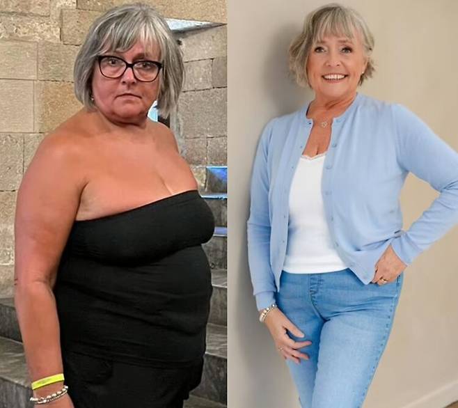 필라테스와 계단 오르기를 통해 1년 동안 22kg을 감량한 미셸 맥퍼슨. [사진=데일리 익스프레스  보도사진 갈무리]