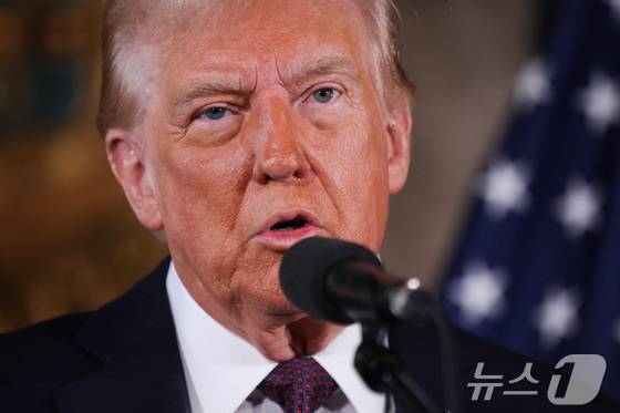 도널드 트럼프 미국 대통령이 연설을 하고 있다.(로이터=뉴스1)/류정민 특파원