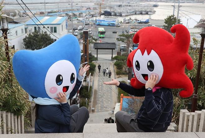 구룡포 일본인 가옥 거리 중앙계단.