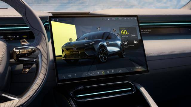 큼직한 센터 디스플레이. 웬만한 기능을 다 조작할 수 있다. 로터스 제공