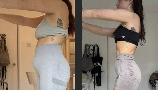 영국의 한 20대 여성이 러닝을 시작한 이후, 5개월 만에 25kg 감량에 성공한 사연이 공개됐다. 사진은 감량 전(왼)과 감량 후(오)의 모습이다./사진=더 미러
