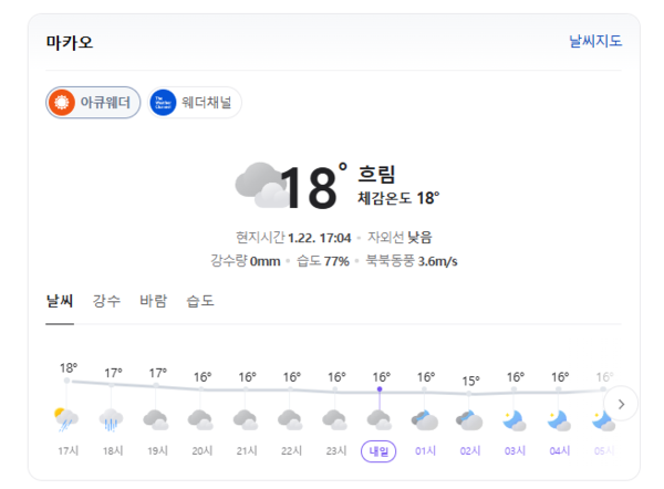 네이버 날씨 정보