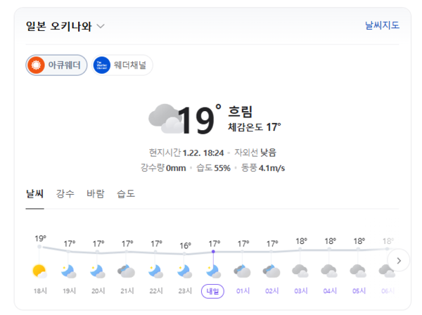 네이버 날씨 정보