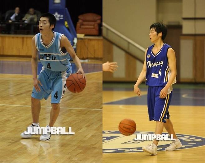 ▲캠퍼스 로망 가득했던 좌 재도 & 로망 따위 없단 것을 깨달은 우 재도. 두 사진의 공통점=아무튼 농구를 잘 함.