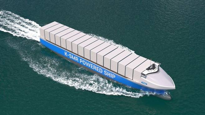 SMR 추진 컨테이너선 개념도. 사진은 기사와 직접적 관련 없음  [선박해양플랜트연구소]