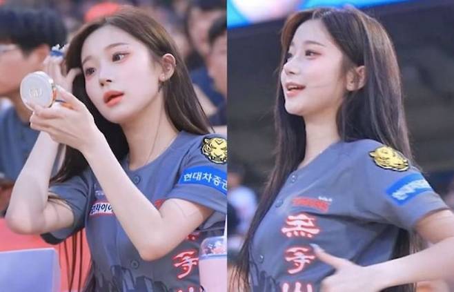 지난해 6월 KIA 타이거즈 소속 치어리더 이주은이 '삐끼삐끼 춤'을 선보이고 있다. 유튜브