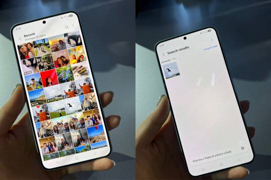 갤러리에서 음성 명령만으로 원하는 사진을 검색한 모습. 유진아 기자